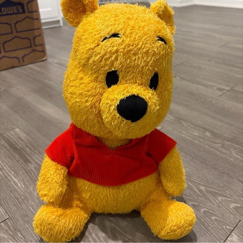 Winnie the Pooh Weighted Plush Toy - Yellow and Red - Picture 2 of 5